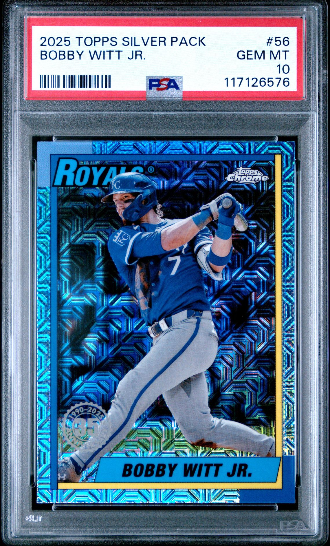 2025 Topps Silver Pack 1990 Chrome Promo Bobby Witt Jr. #56 Gem Mt 10 front
