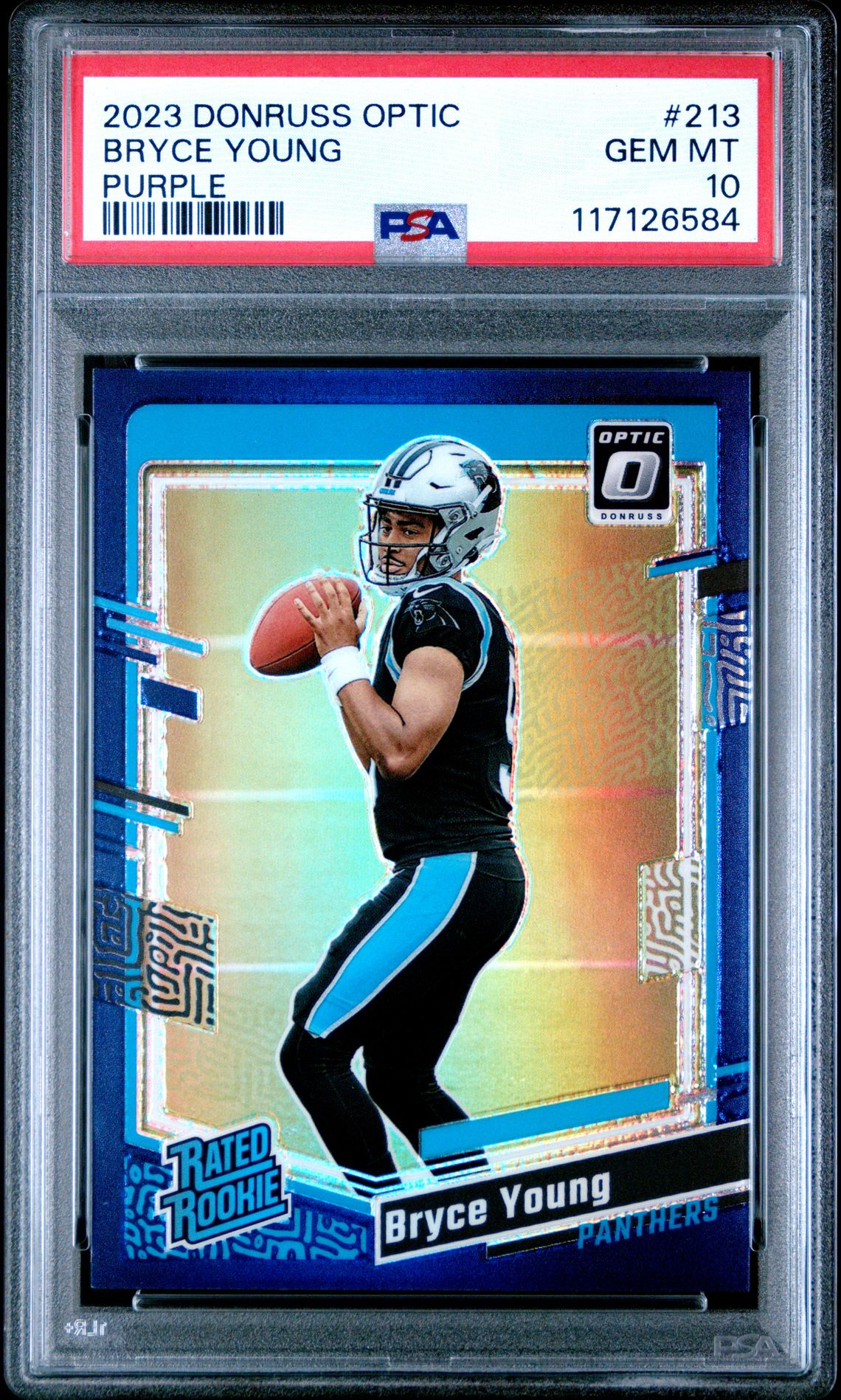 2023 Panini Donruss Optic Bryce Young #213 (Purple) Gem Mt 10 front