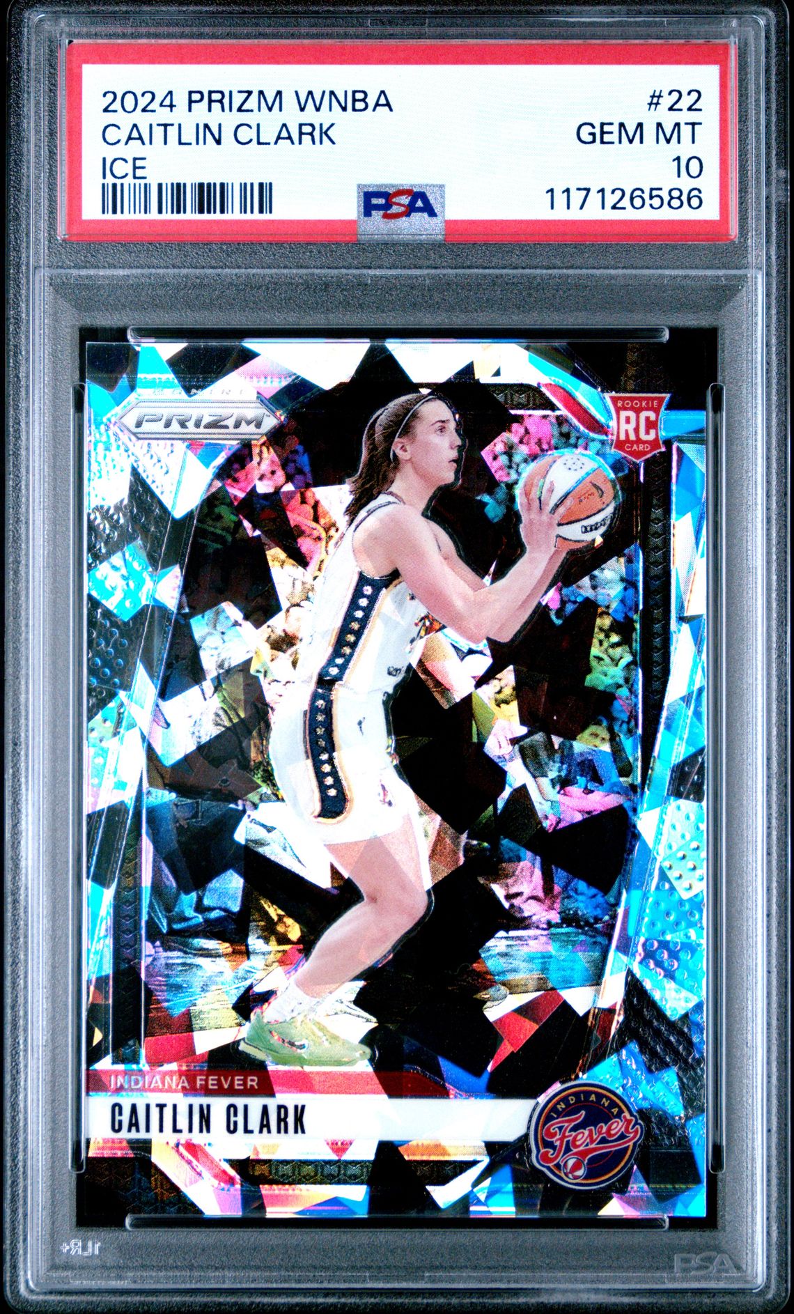 2024 Panini Prizm Wnba Caitlin Clark #22 (Ice) Gem Mt 10 front