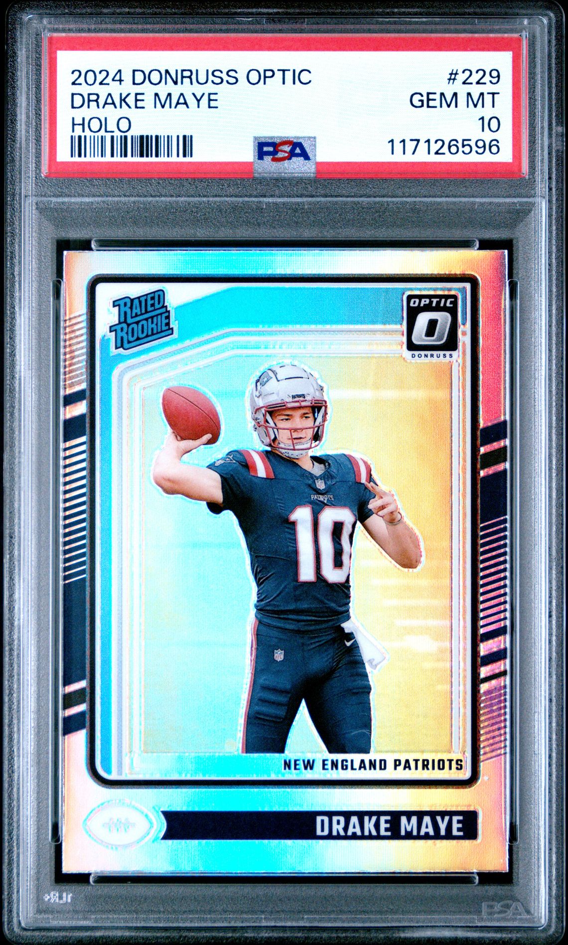 2024 Panini Donruss Optic Drake Maye #229 (Holo) Gem Mt 10 front