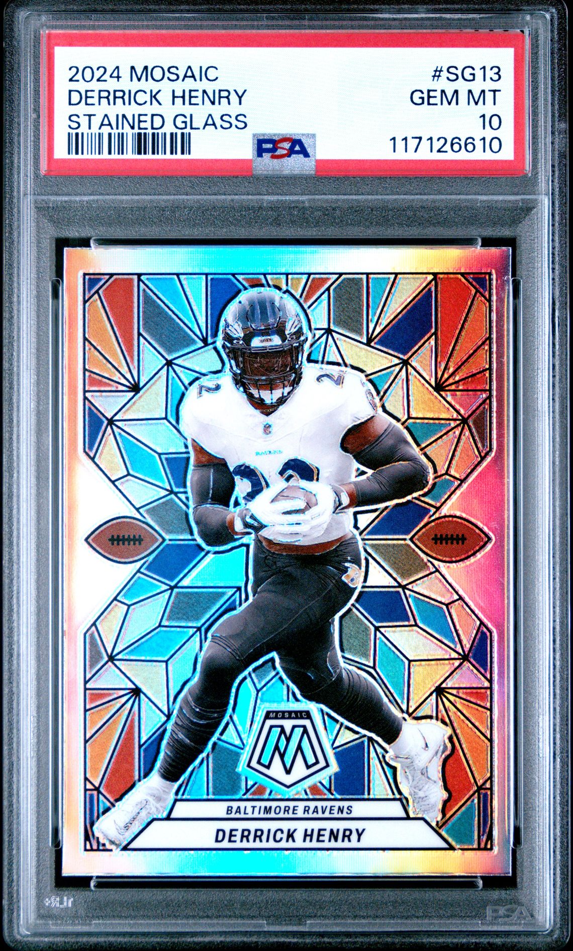 2024 Panini Mosaic Stained Glass Derrick Henry #Sg13 Gem Mt 10 front