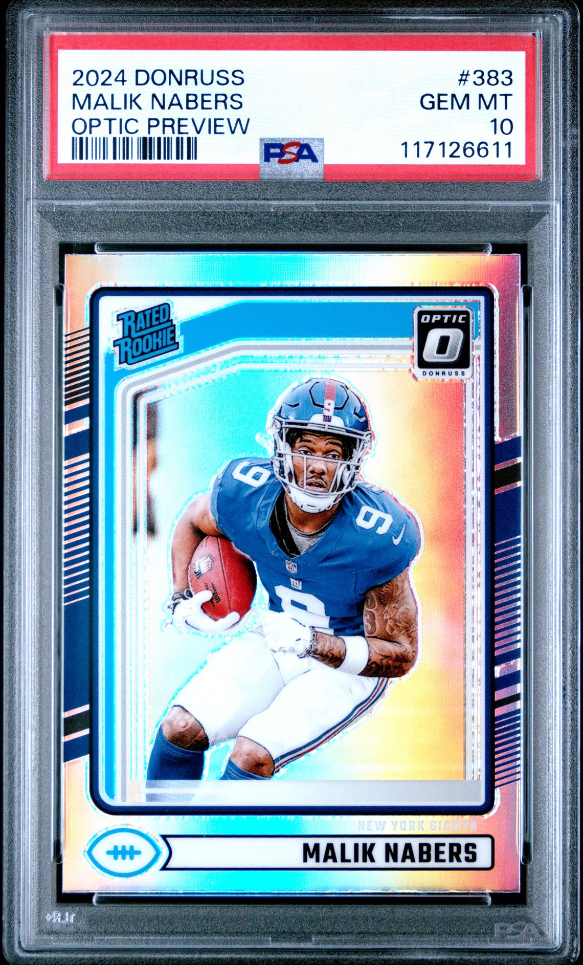 2024 Panini Donruss Malik Nabers #383 (Optic Preview) Gem Mt 10 front