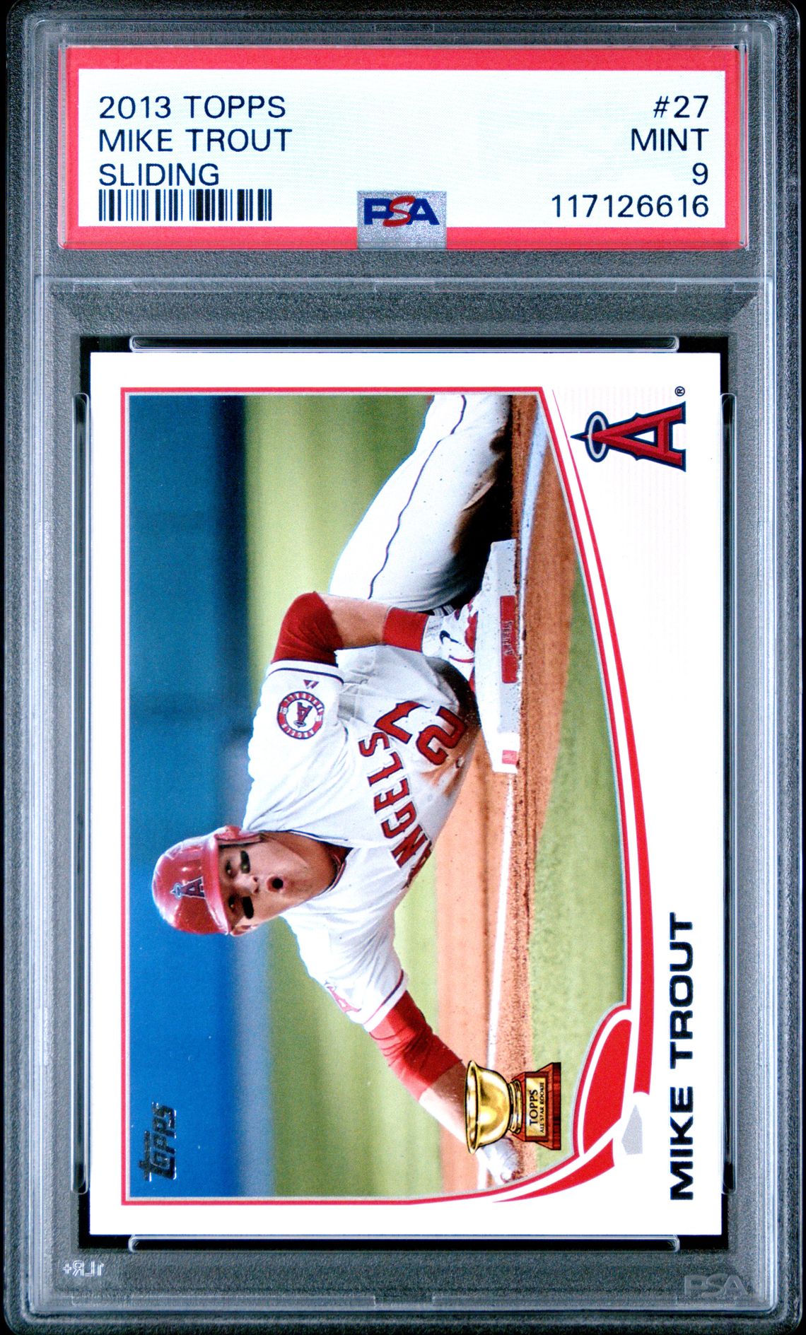 2013 Topps Mike Trout #27 (Sliding) Mint 9 front