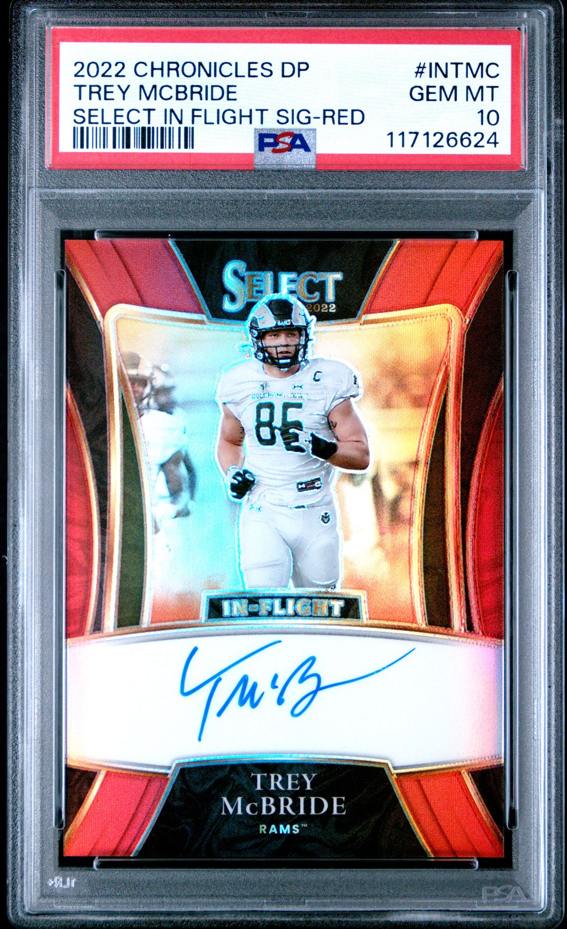 2022 Panini Chronicles Draft Picks Select In Flight Signatures Trey Mcbride #Intmc (Select In Flight Sig-Red) Gem Mt 10 front