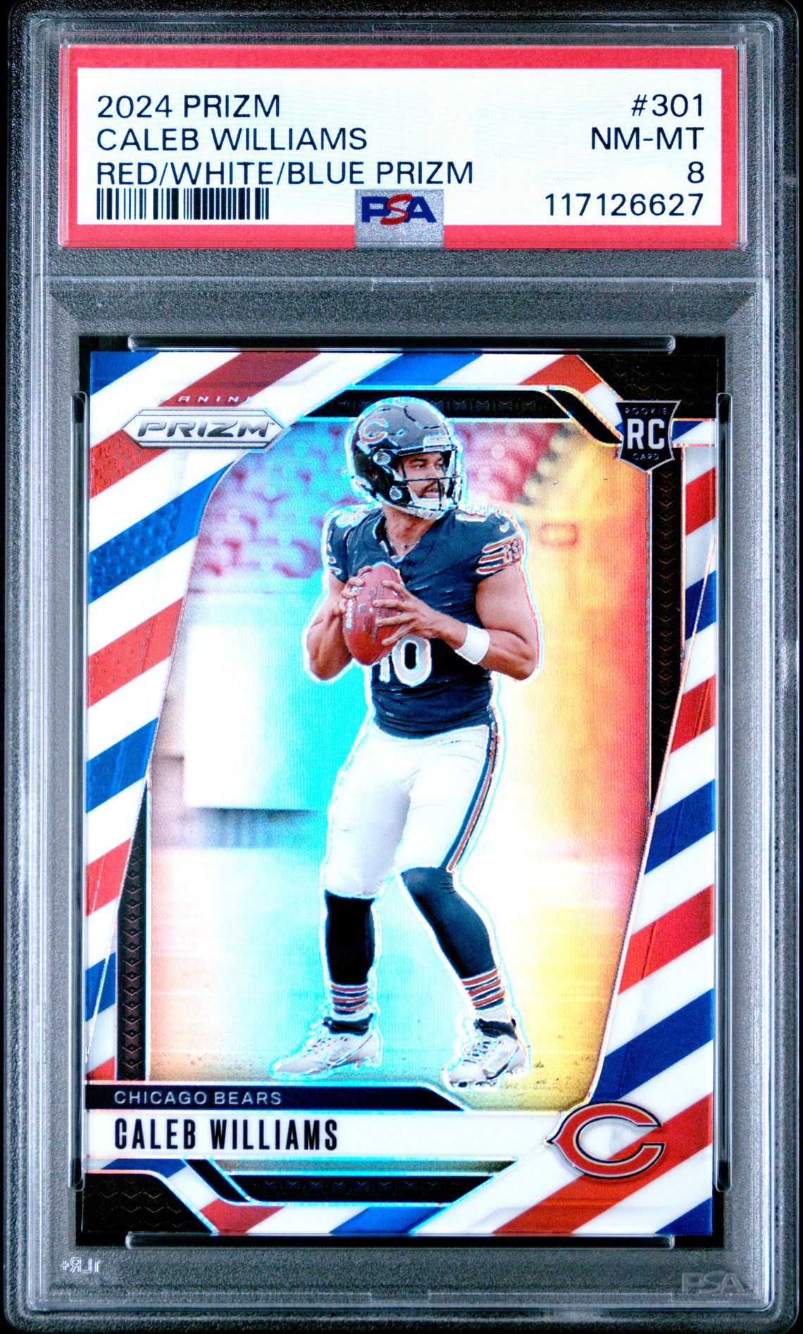 2024 Panini Prizm Caleb Williams #301 (Red/White/Blue Prizm) Nm-Mt 8 front