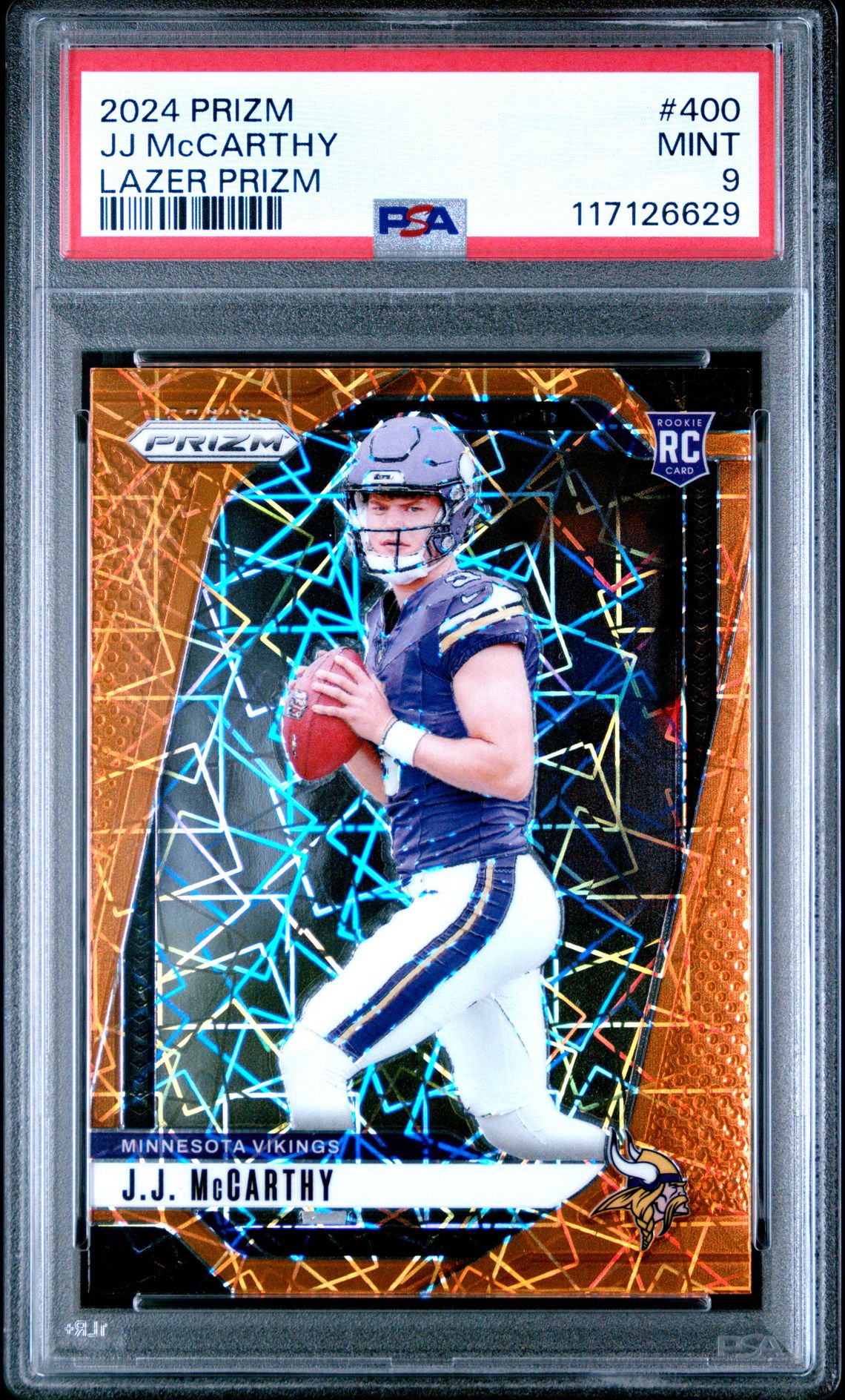 2024 Panini Prizm Jj Mccarthy #400 (Lazer Prizm) Mint 9 front