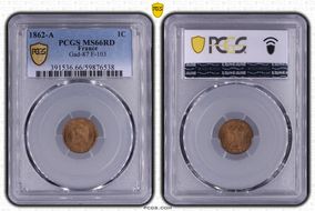 1862-A 1C Gad-87 F-103 MS66RD