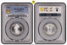 1919 1 Fr Gad-467 F-217 MS66