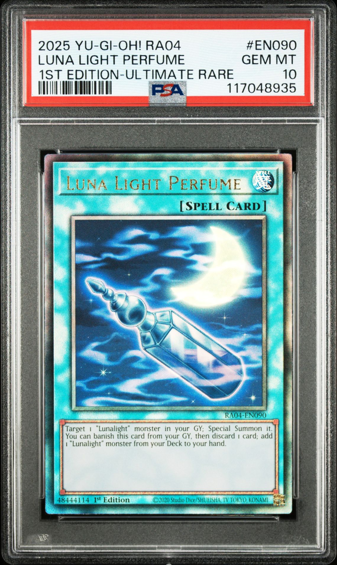 2025 Yu-Gi-Oh! YU-GI-OH! RA04-QUARTER CENTURY STAMPEDE 1ST EDITION-ULTIMATE RARE #EN090 Luna Light Perfume front