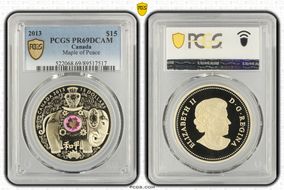 2013 $15 Maple of Peace PR69DCAM