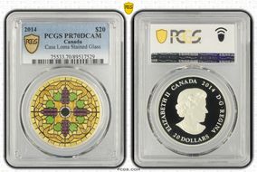 2014 $20 Casa Loma Stained Glass PR70DCAM