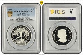 2014 $10 FIFA World Cup PR69DCAM