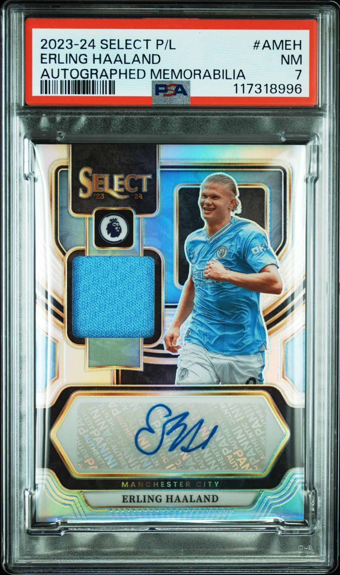 2023-24 Panini PANINI SELECT PREMIER LEAGUE AUTOGRAPHED MEMORABILIA #AMEH Erling Haaland front