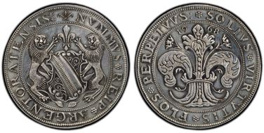 "(1616)" 1968 Thaler Restrike Strasbourg Dav-5842 Corne Silvered AE N1