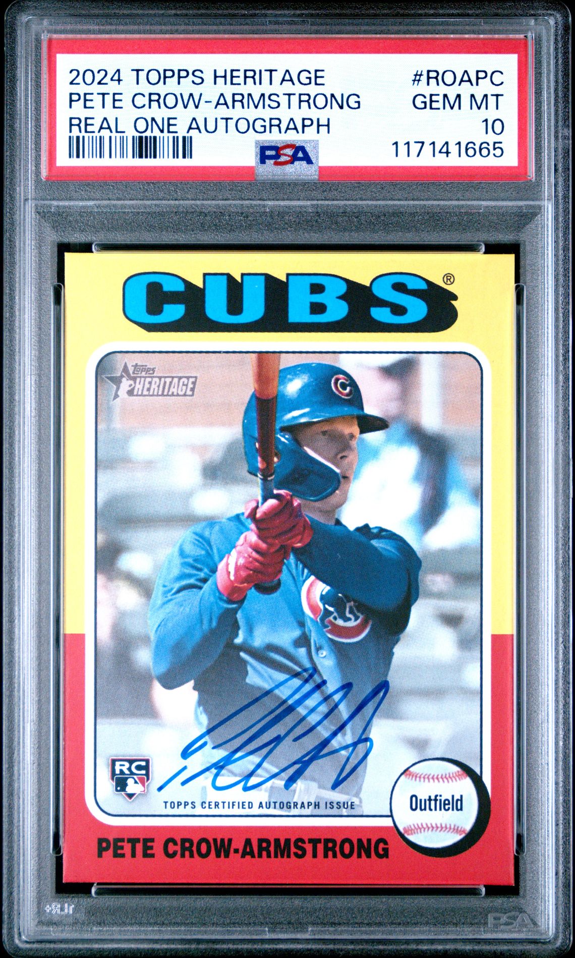 2024 Topps TOPPS HERITAGE REAL ONE AUTOGRAPHS #ROAPC Pete Crow-Armstrong front