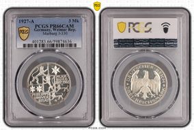1927-A 3 Mk Marburg J-330 PR66CAM