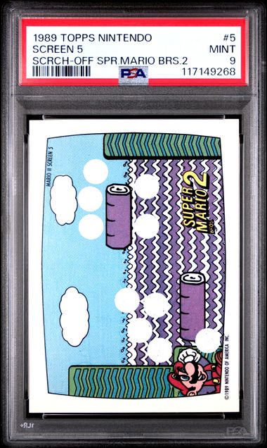 1989 Topps #5 Nintendo Scratch-Off Mario front