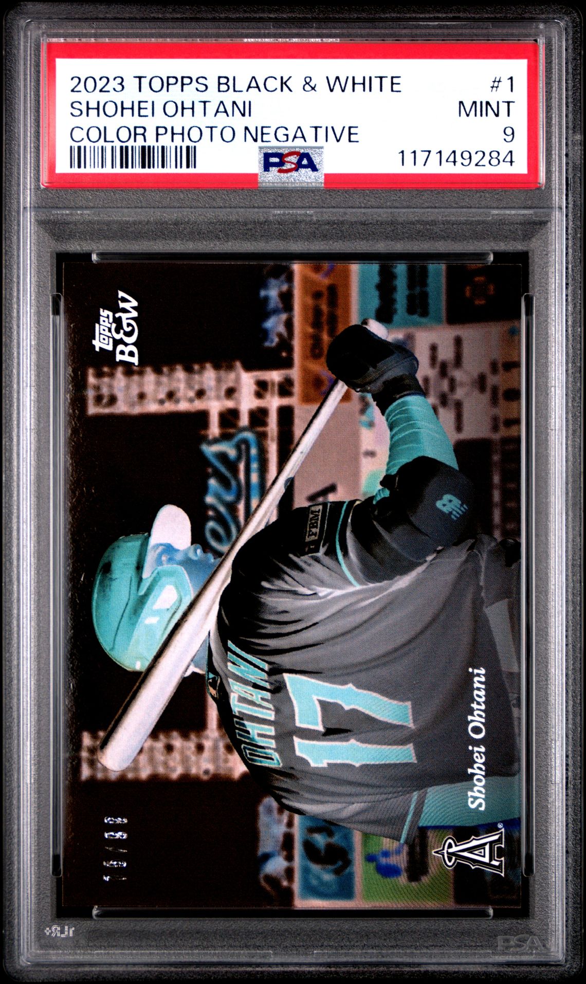 2023 Topps TOPPS BLACK AND WHITE COLOR PHOTO NEGATIVE #1 Shohei Ohtani front