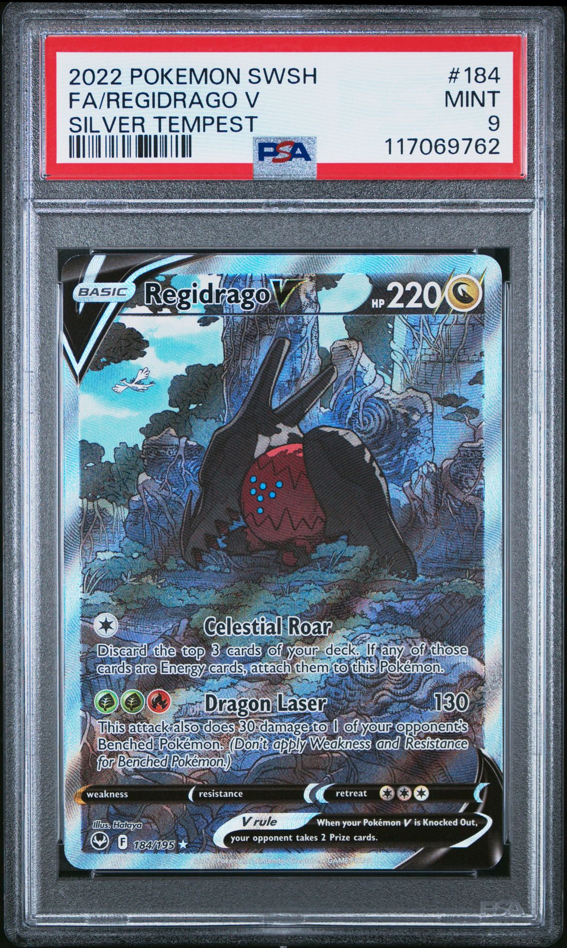 2022 Pokemon Sword & Shield Silver Tempest Fa/Regidrago V #184 (Silver Tempest) Mint 9 front