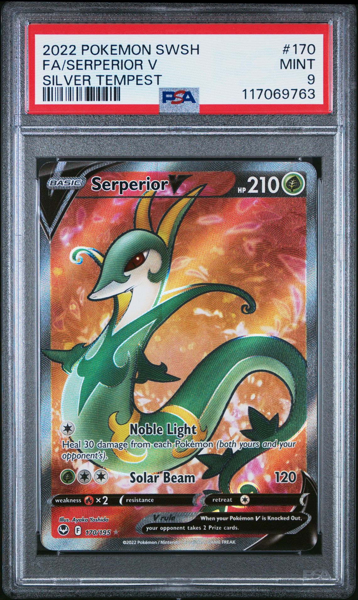 2022 Pokemon Sword & Shield Silver Tempest Fa/Serperior V #170 (Silver Tempest) Mint 9 front