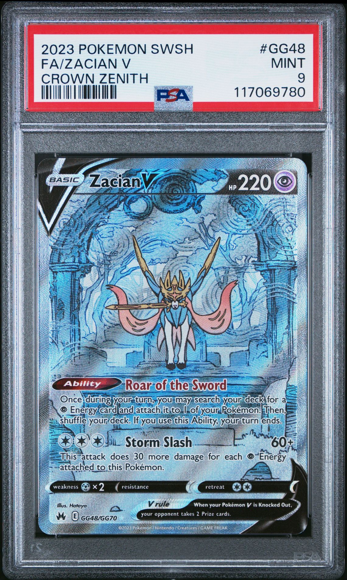 2023 Pokemon Sword And Shield Crown Zenith Fa/Zacian V #Gg48 (Crown Zenith) Mint 9 front