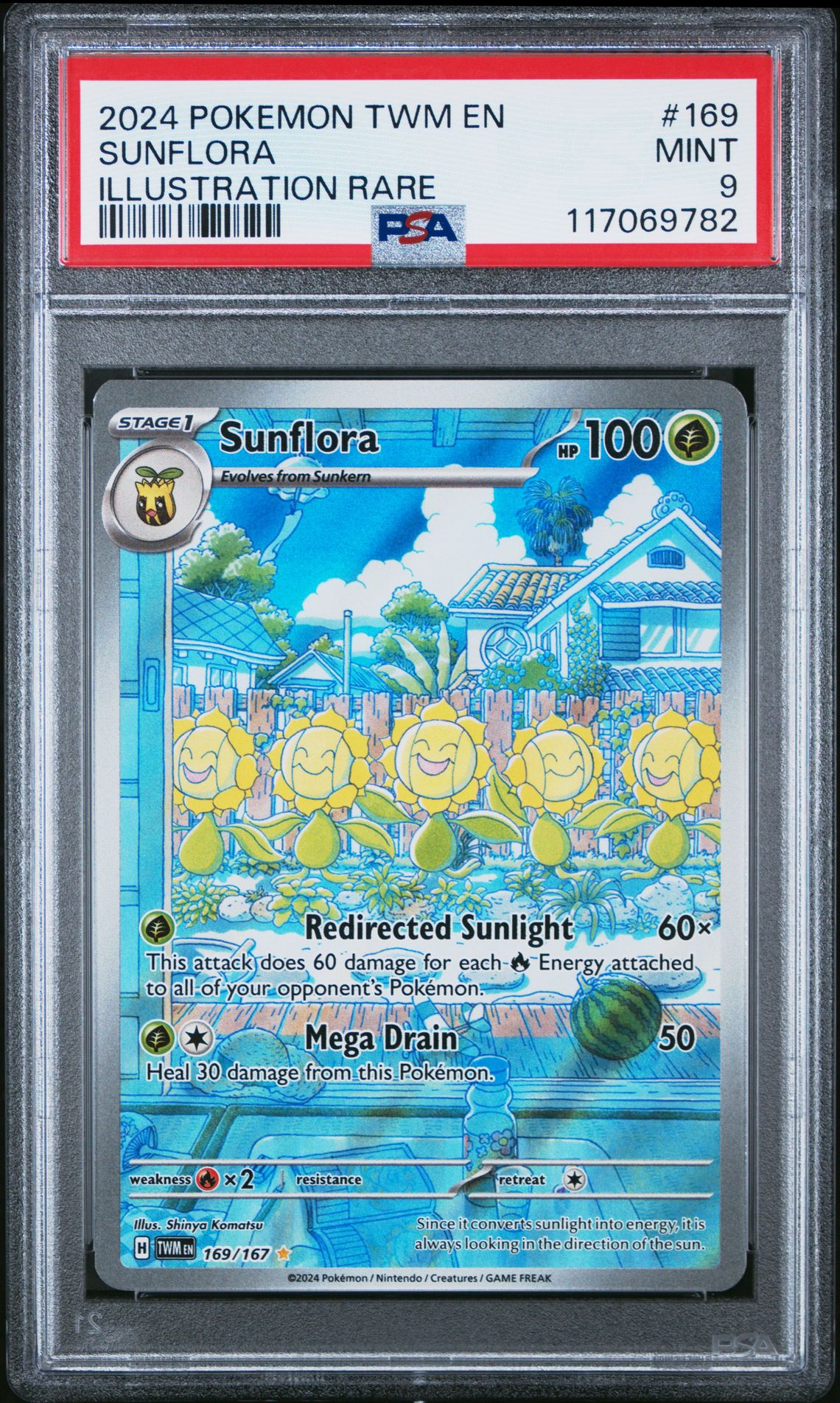2024 Pokemon Twm En-Twilight Masquerade Sunflora #169 (Illustration Rare) Mint 9 front