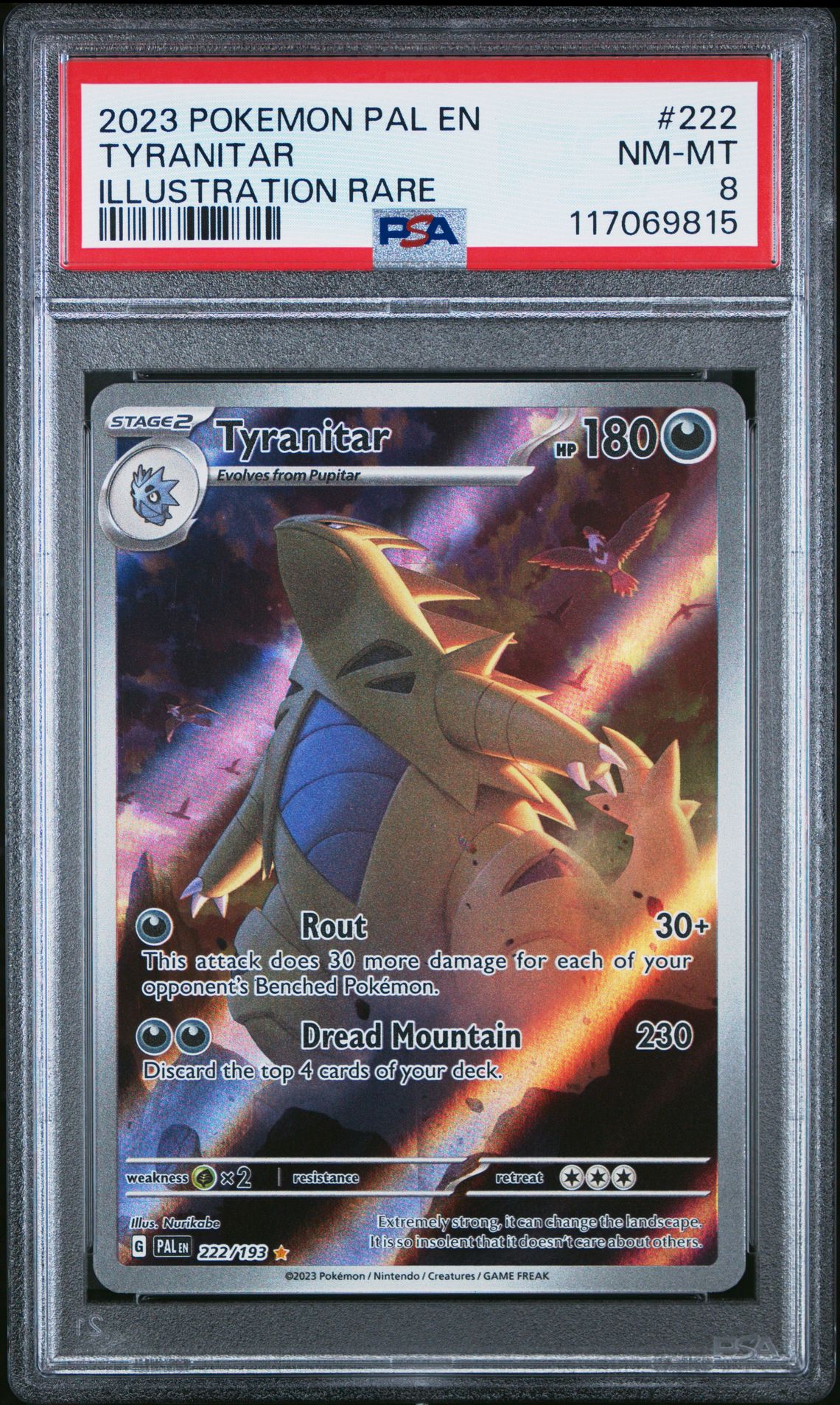 2023 Pokemon Pal En-Paldea Evolved Tyranitar #222 (Illustration Rare) Nm-Mt 8 front