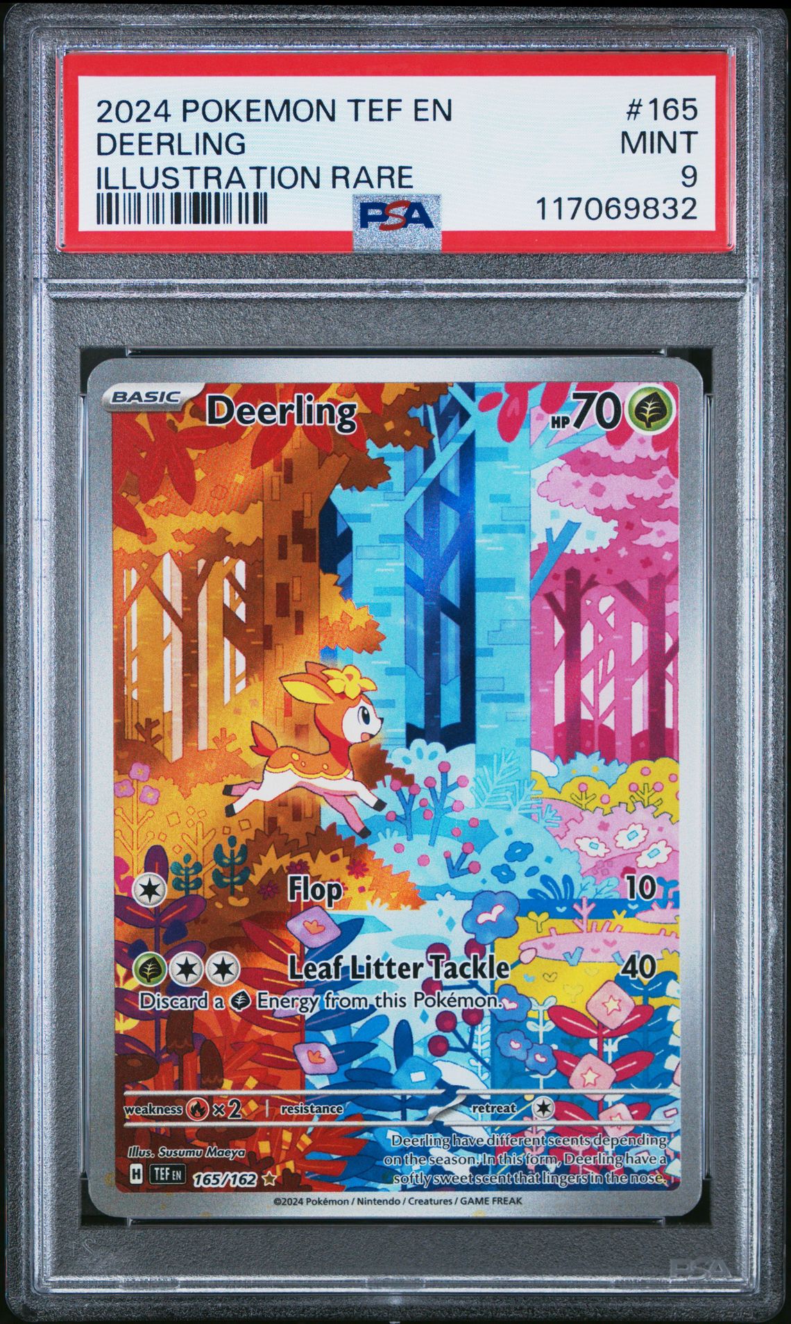 2024 Pokemon Tef En-Temporal Forces Deerling #165 (Illustration Rare) Mint 9 front