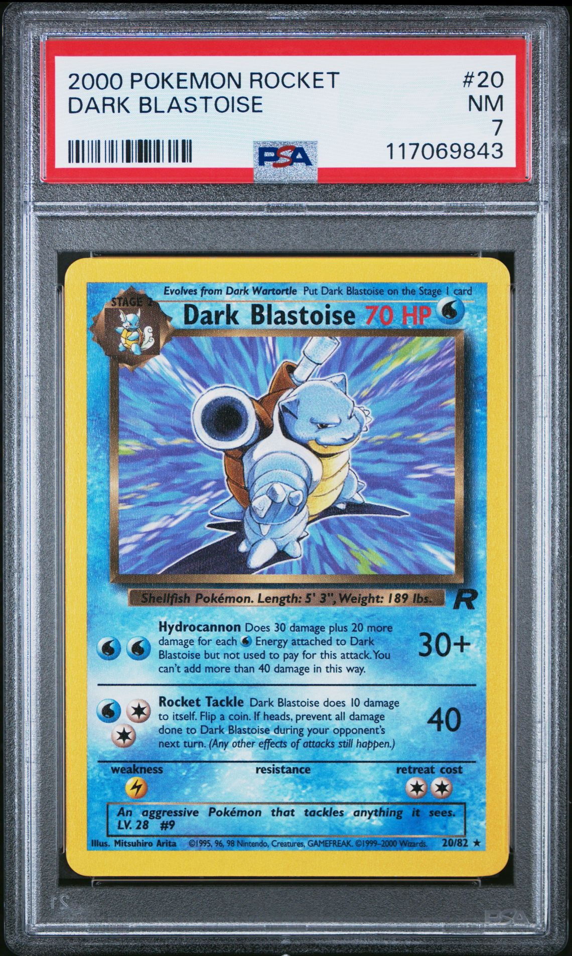 2000 Pokemon Rocket Dark Blastoise #20 Nm 7 front