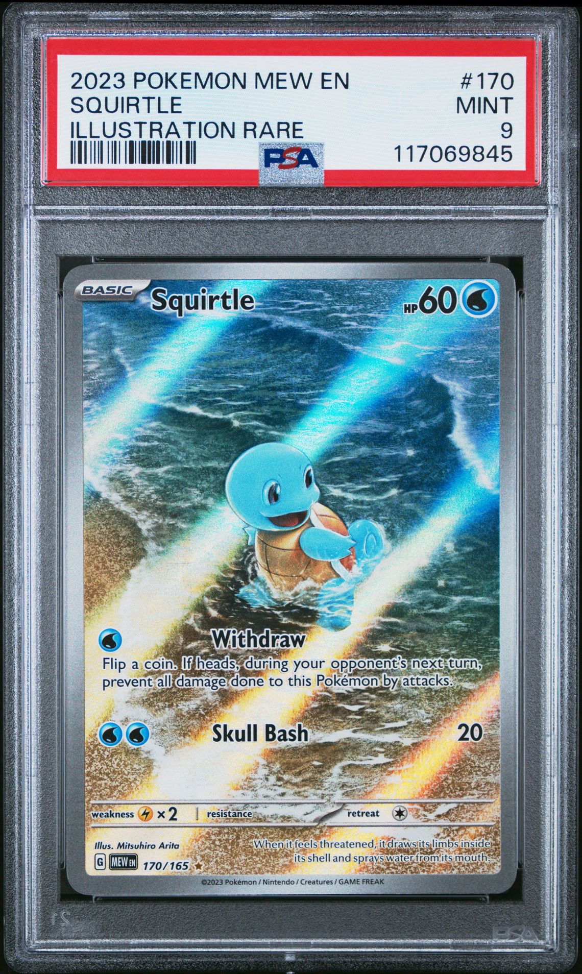 2023 Pokemon Mew En-151 Squirtle #170 (Illustration Rare) Mint 9 front