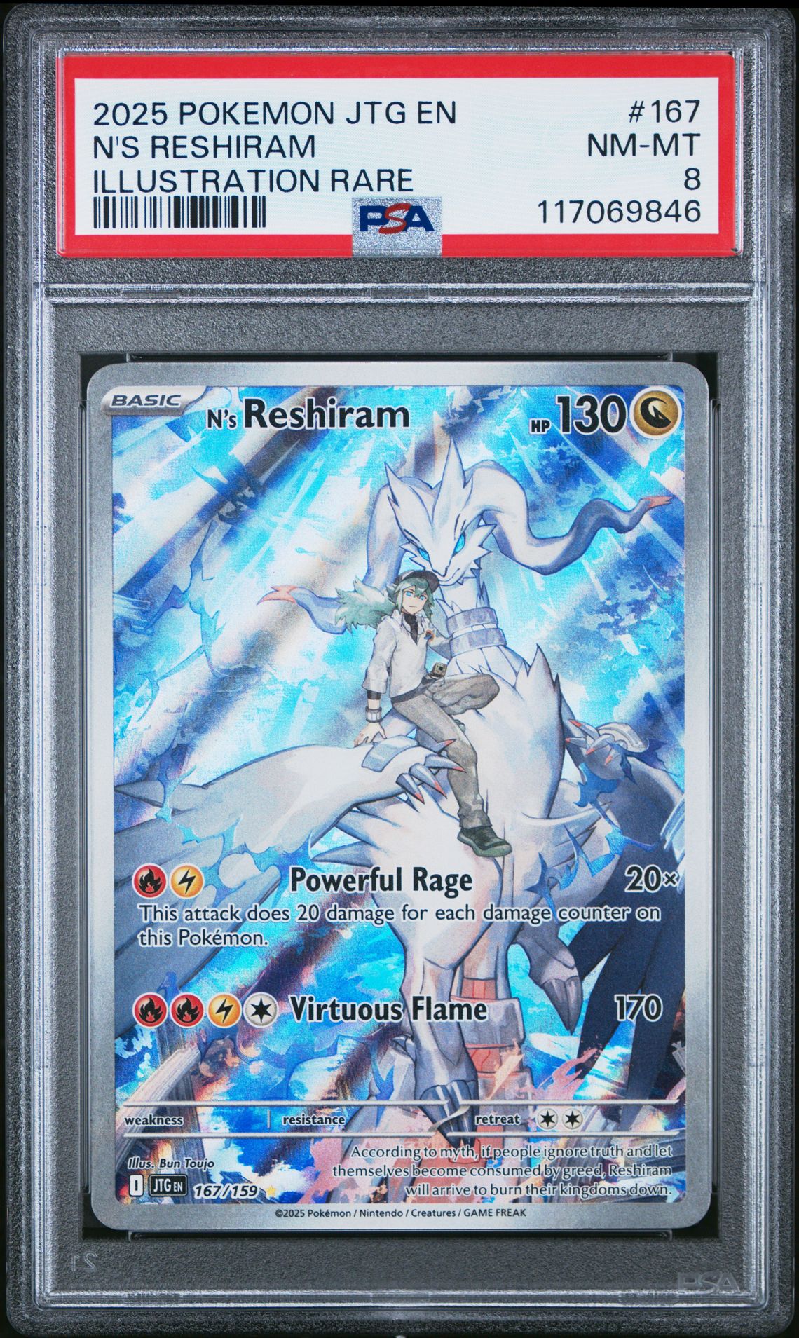 2025 Pokemon Jtg En-Journey Together N's Reshiram #167 (Illustration Rare) Nm-Mt 8 front