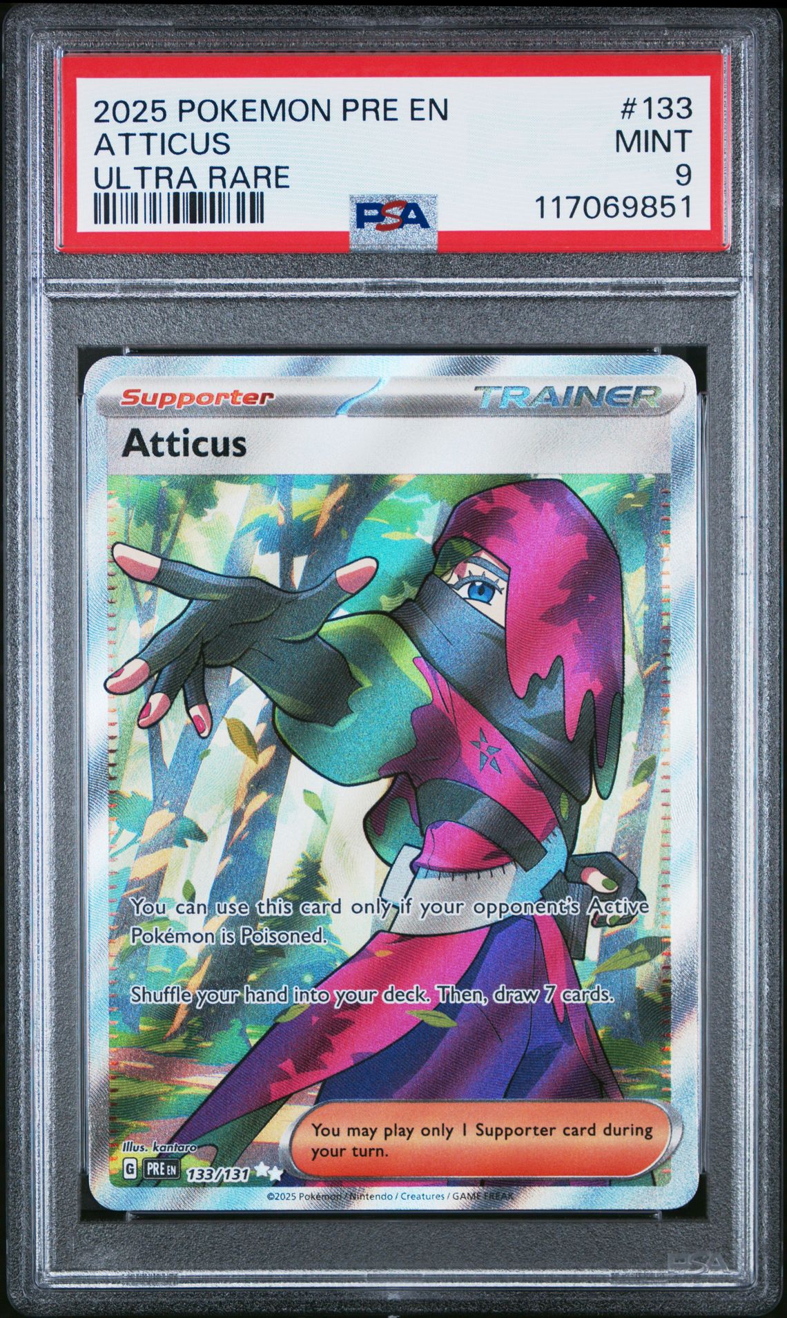 2025 Pokemon Pre En-Prismatic Evolutions Atticus #133 (Ultra Rare) Mint 9 front