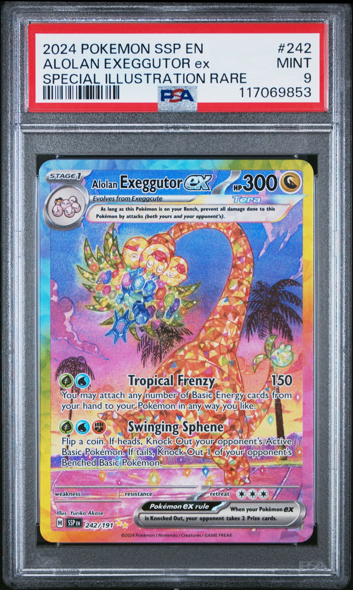 2024 Pokemon Ssp En-Surging Sparks Alolan Exeggutor Ex #242 (Special Illustration Rare) Mint 9 front