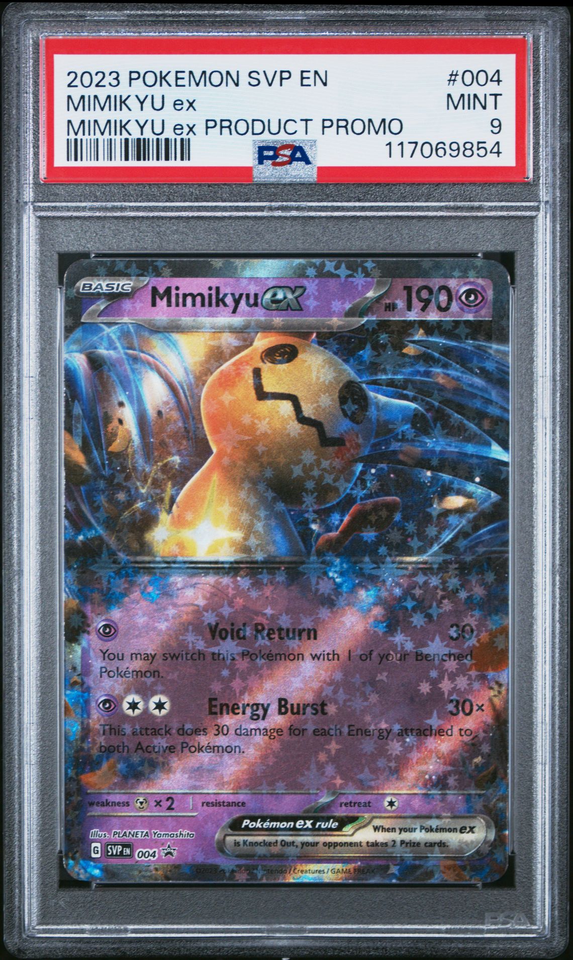 2023 Pokemon Svp En-Sv Black Star Promo Mimikyu Ex #004 (Mimikyu Ex Product Promo) Mint 9 front