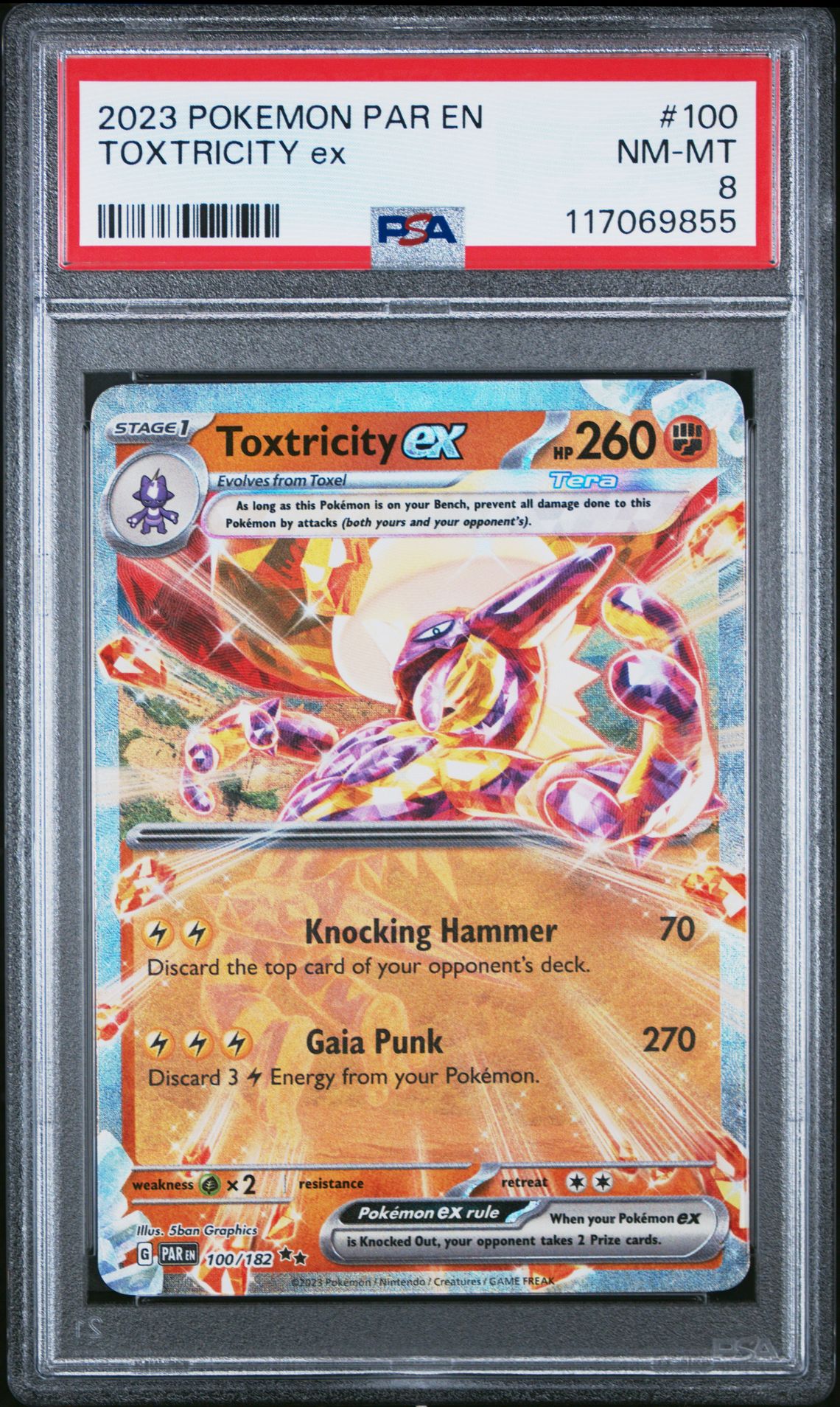 2023 Pokemon Par En-Paradox Rift Toxtricity Ex #100 Nm-Mt 8 front