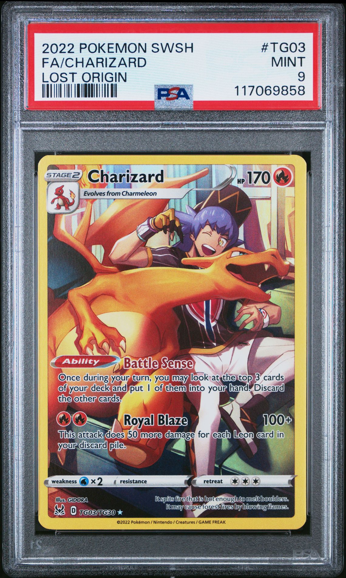 2022 Pokemon Sword & Shield Lost Origin Fa/Charizard #Tg03 (Lost Origin) Mint 9 front