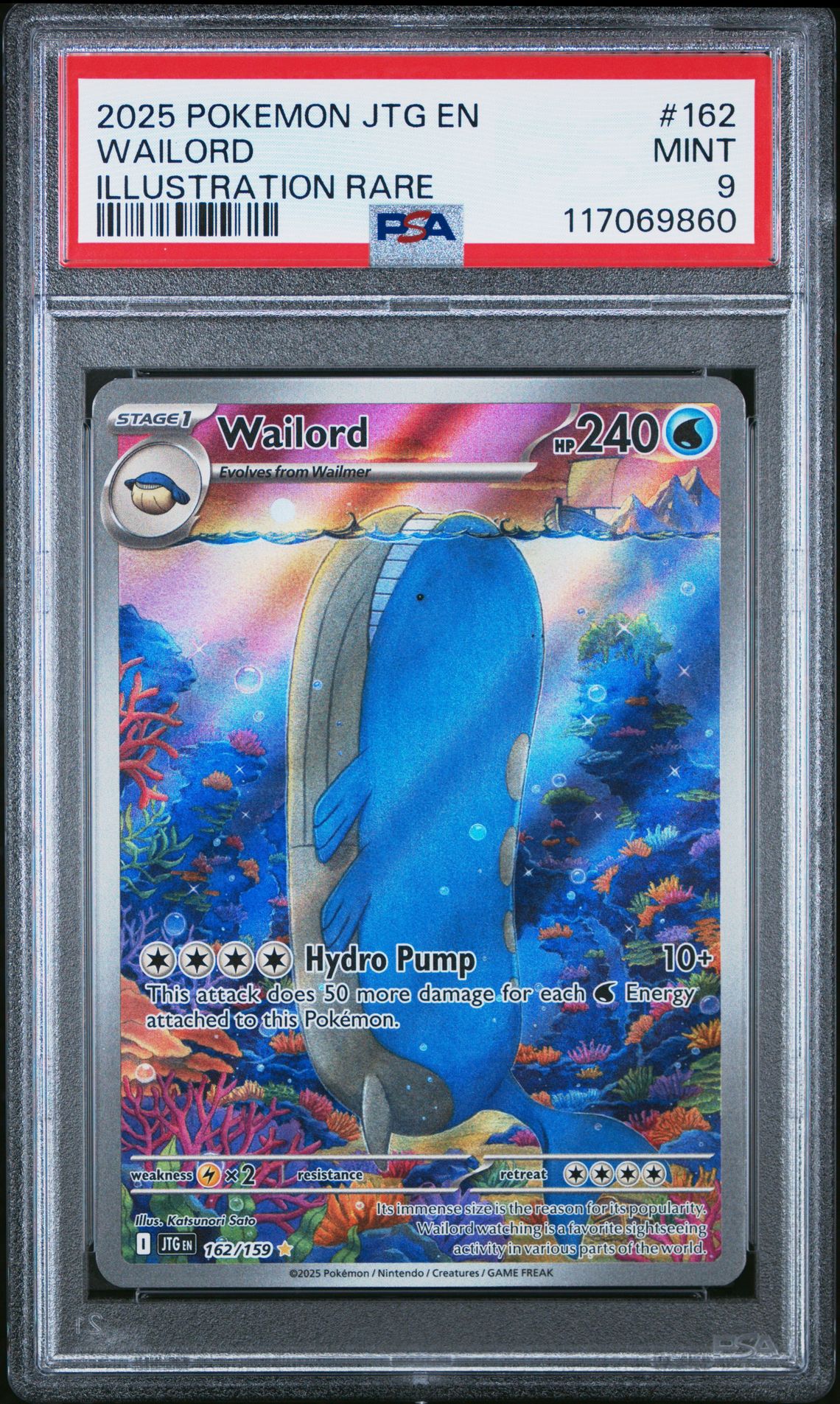 2025 Pokemon Jtg En-Journey Together Wailord #162 (Illustration Rare) Mint 9 front