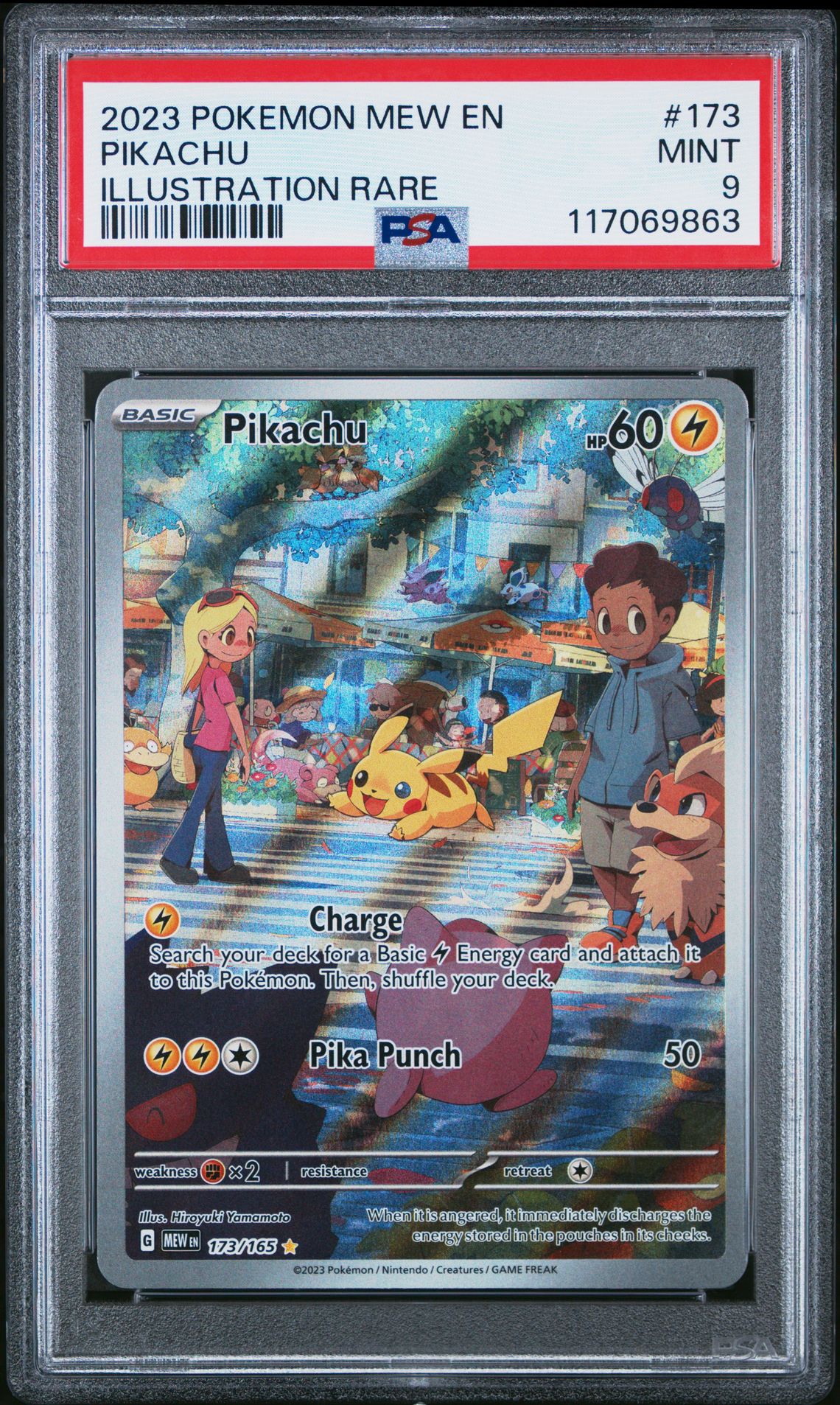2023 Pokemon Mew En-151 Pikachu #173 (Illustration Rare) Mint 9 front