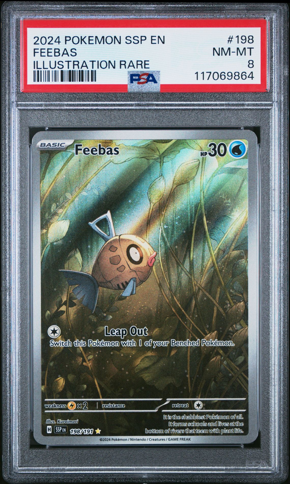 2024 Pokemon Ssp En-Surging Sparks Feebas #198 (Illustration Rare) Nm-Mt 8 front