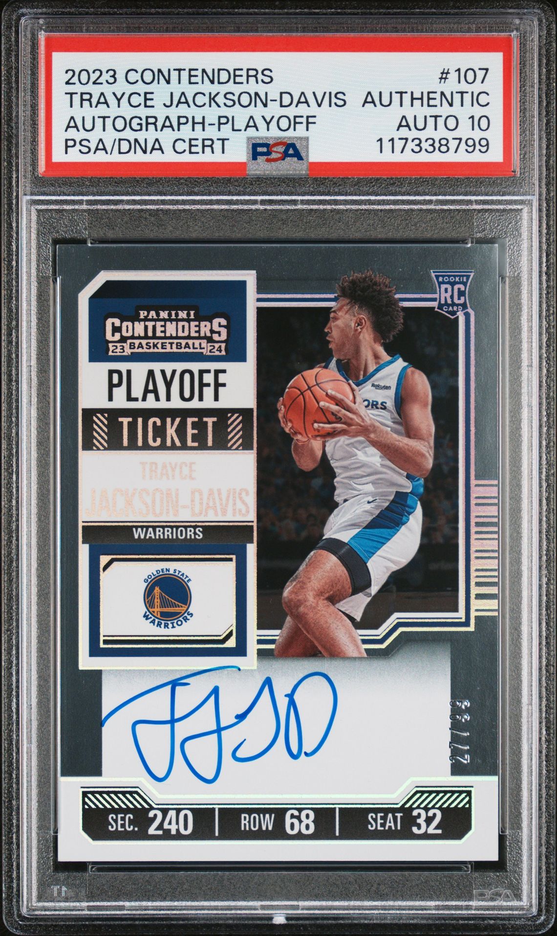 2023 Panini Contenders Trayce Jackson-Davis #107 (Autograph-Playoff) N0: Authentic front