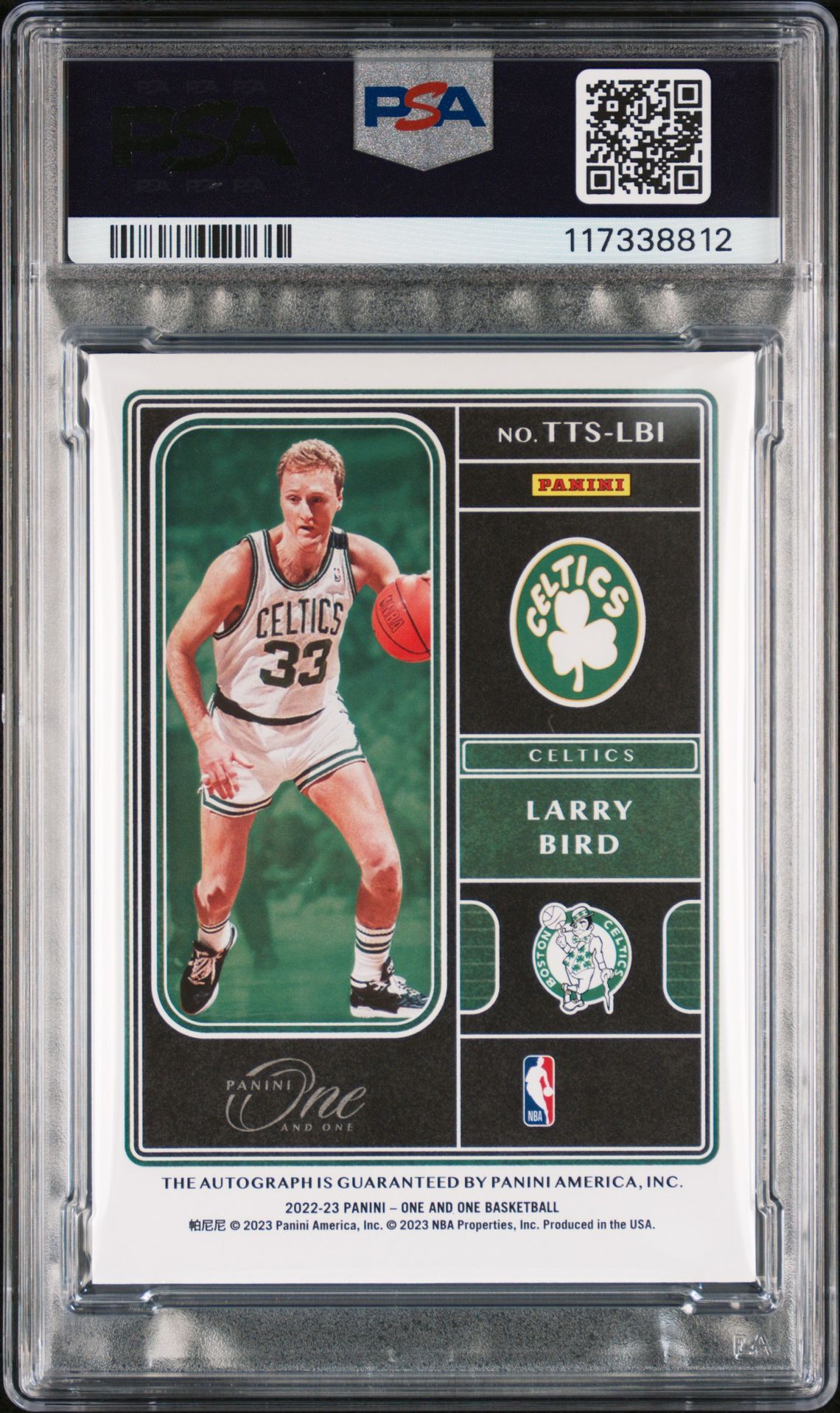 2022 Panini One And One Team Titans Signatures Larry Bird #Ttslbi N0: Authentic back