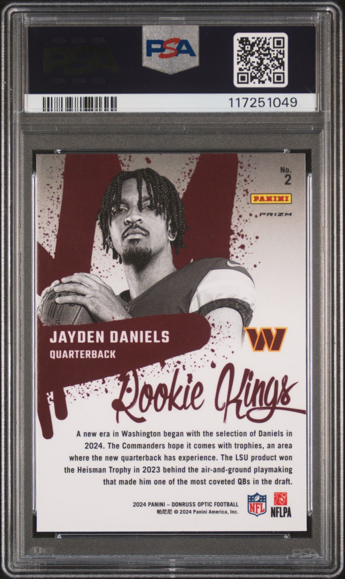 2024 Panini Donruss Optic Rookie Kings Jayden Daniels #2 Mint 9 back