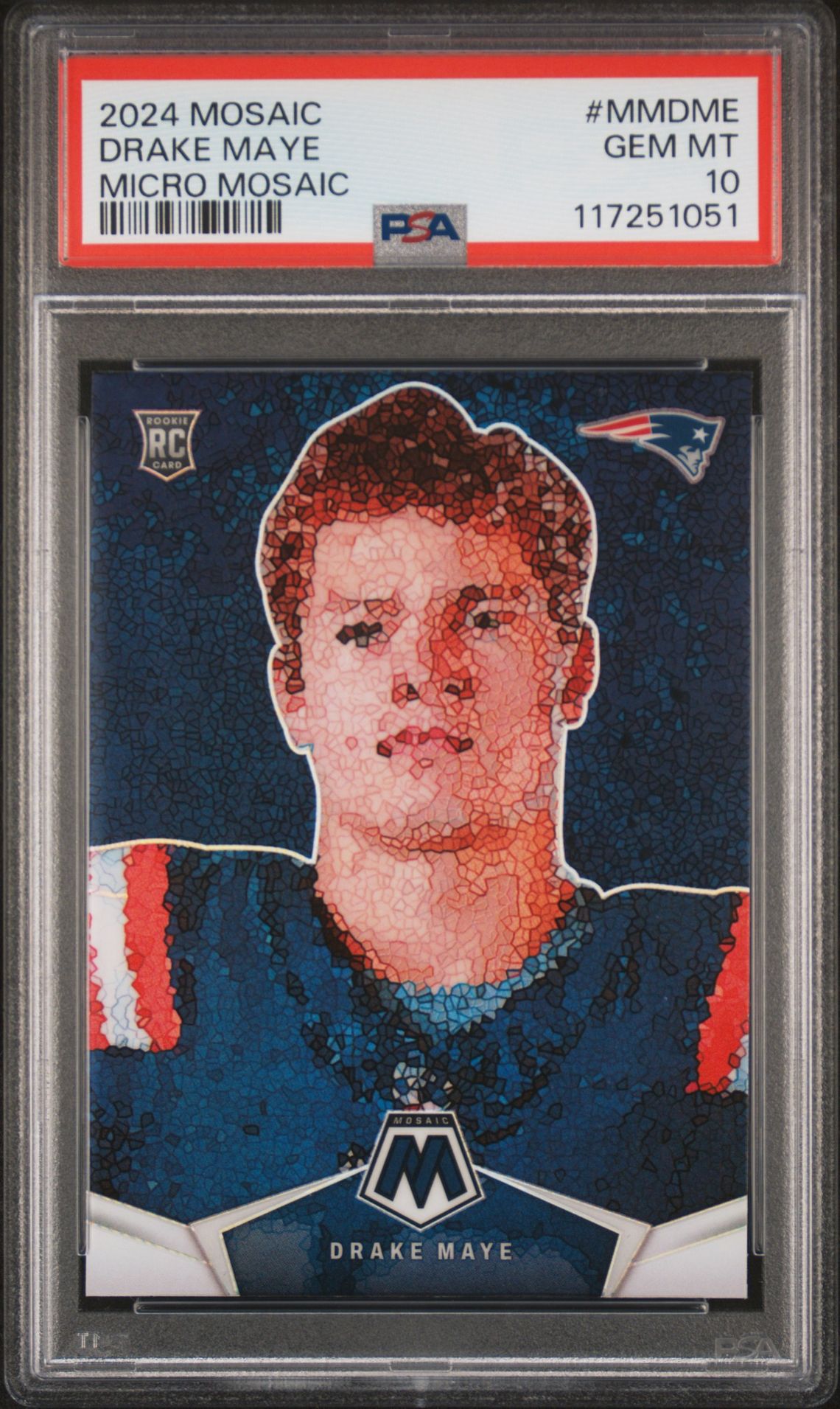 2024 Panini Mosaic Micro Mosaic Drake Maye #Mmdme Gem Mt 10 front
