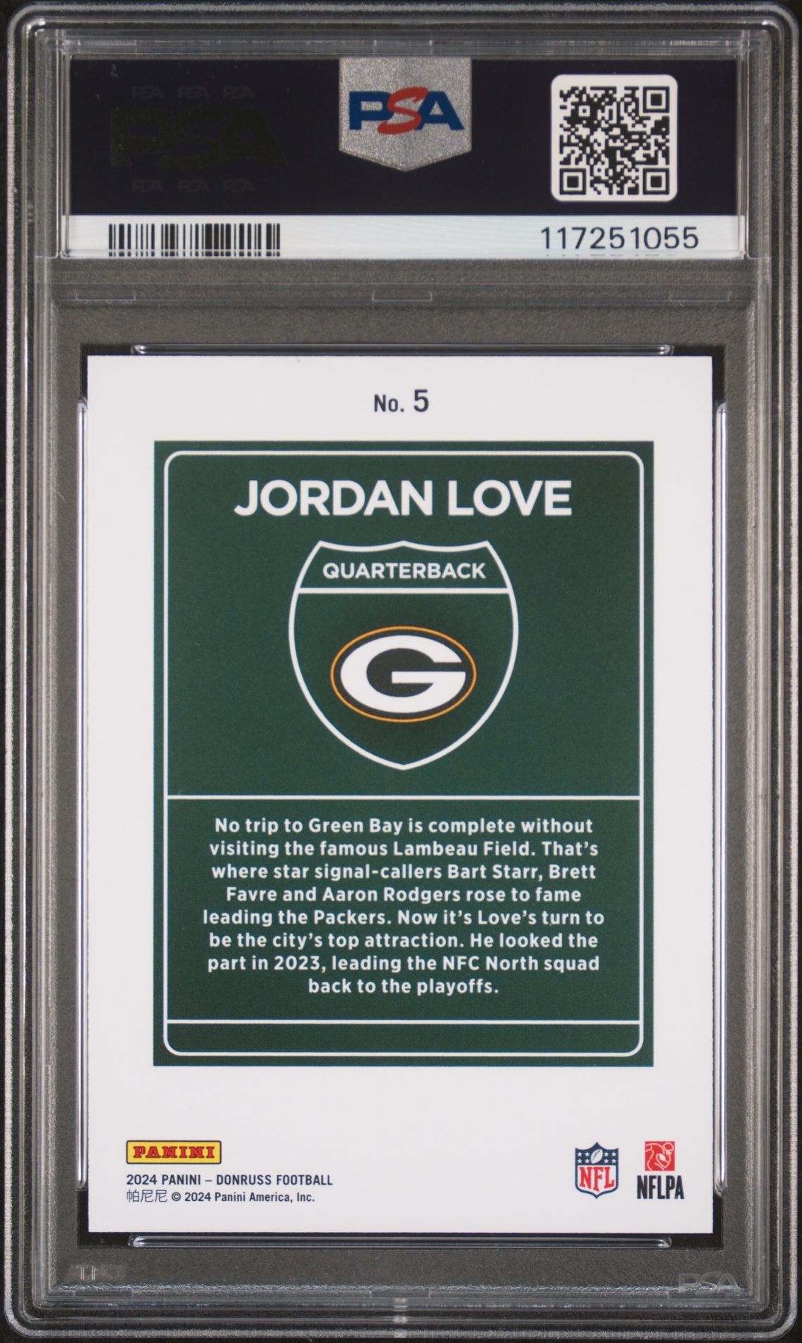 2024 Panini Donruss Downtown! Jordan Love #5 Nm-Mt 8 back