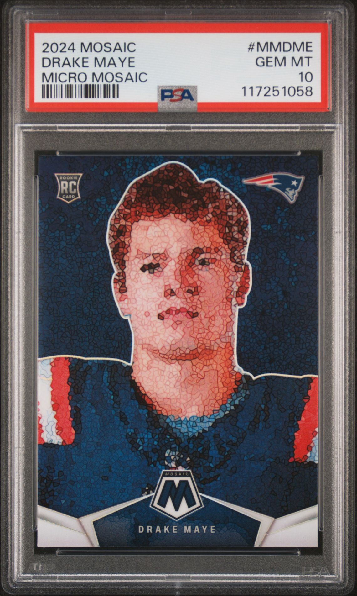 2024 Panini Mosaic Micro Mosaic Drake Maye #Mmdme Gem Mt 10 front