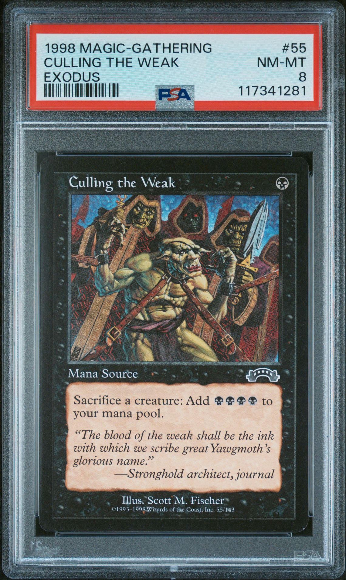 1998 MTG MAGIC THE GATHERING EXODUS #55 Culling The Weak front