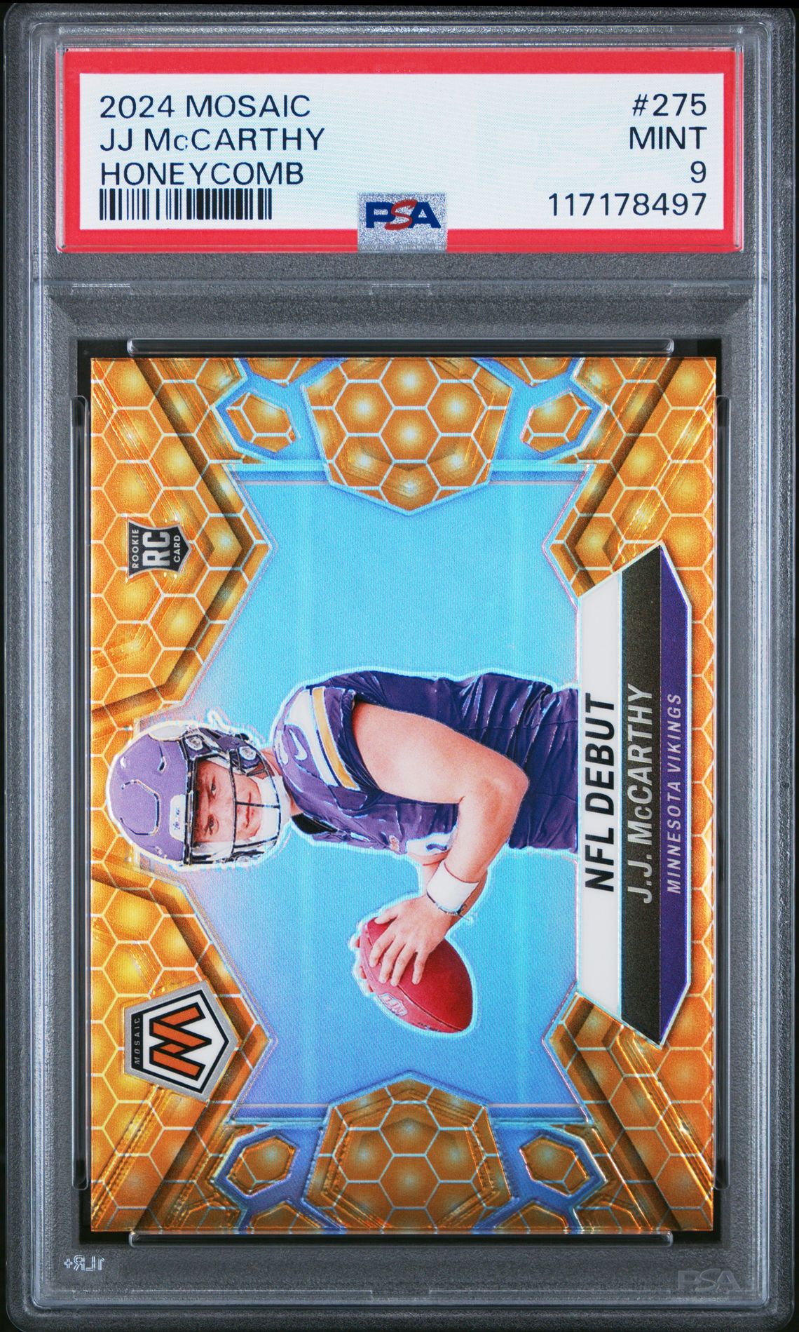2024 Panini Mosaic Jj Mccarthy #275 (Honeycomb) Mint 9 front