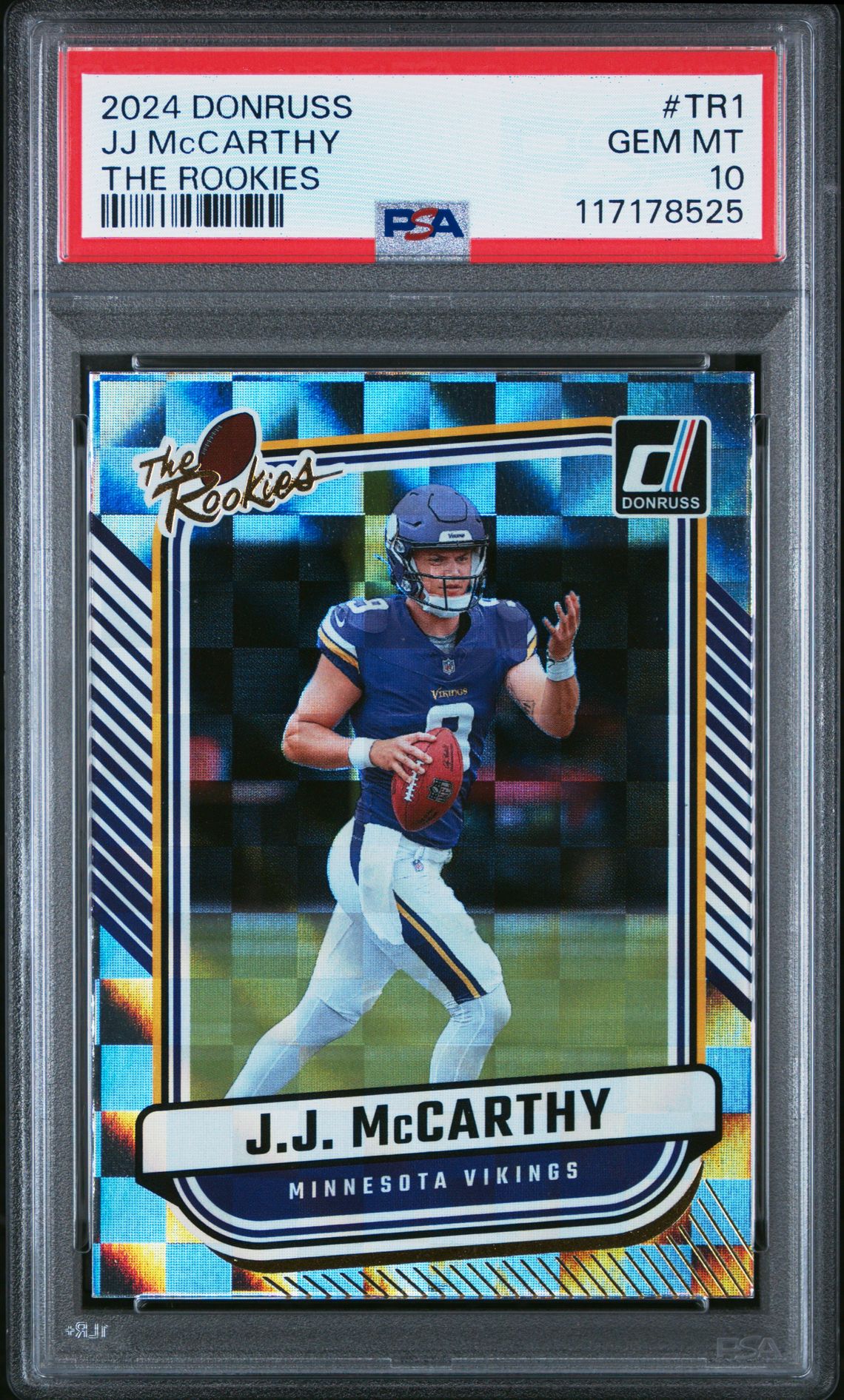 2024 Panini Donruss The Rookies Jj Mccarthy #Tr1 Gem Mt 10 front