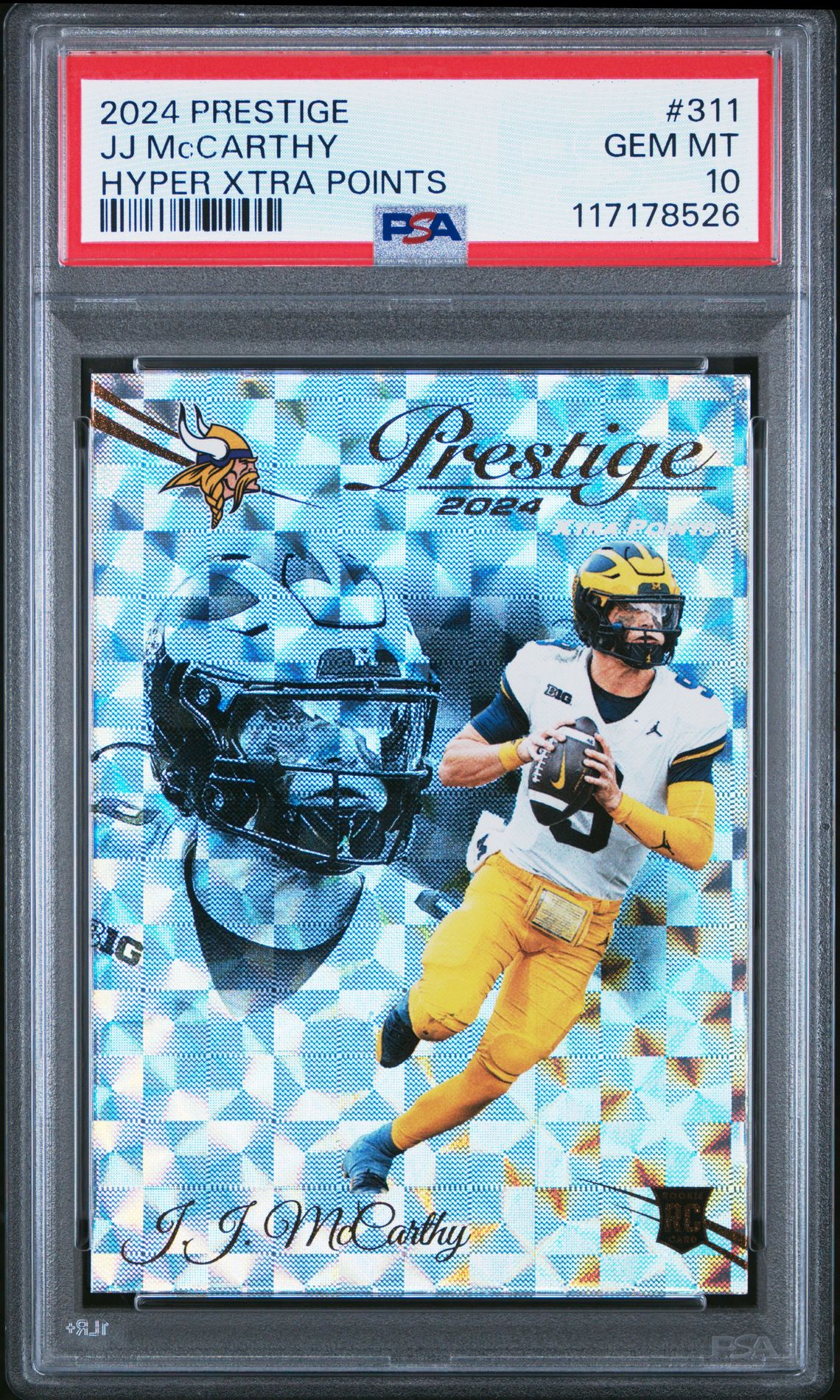2024 Panini Prestige Jj Mccarthy #311 (Hyper Xtra Points) Gem Mt 10 front
