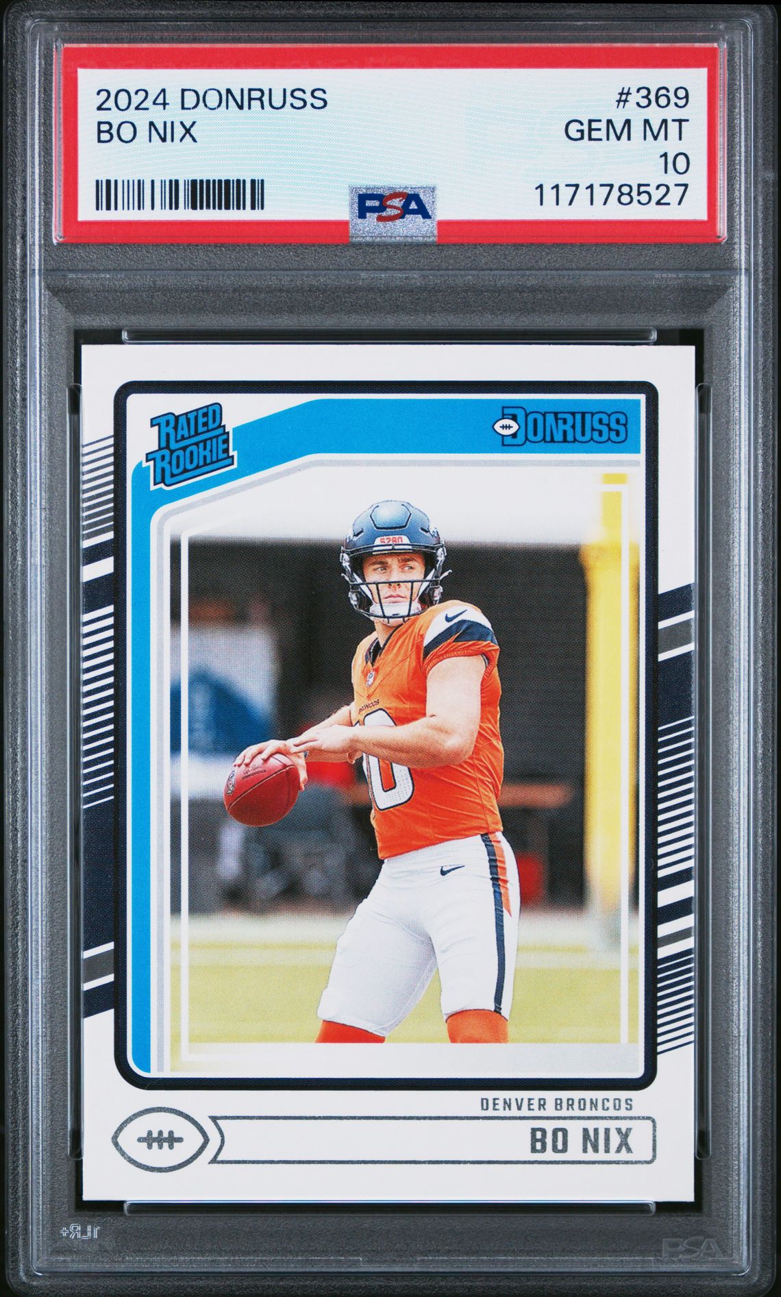2024 Panini Donruss Bo Nix #369 Gem Mt 10 front